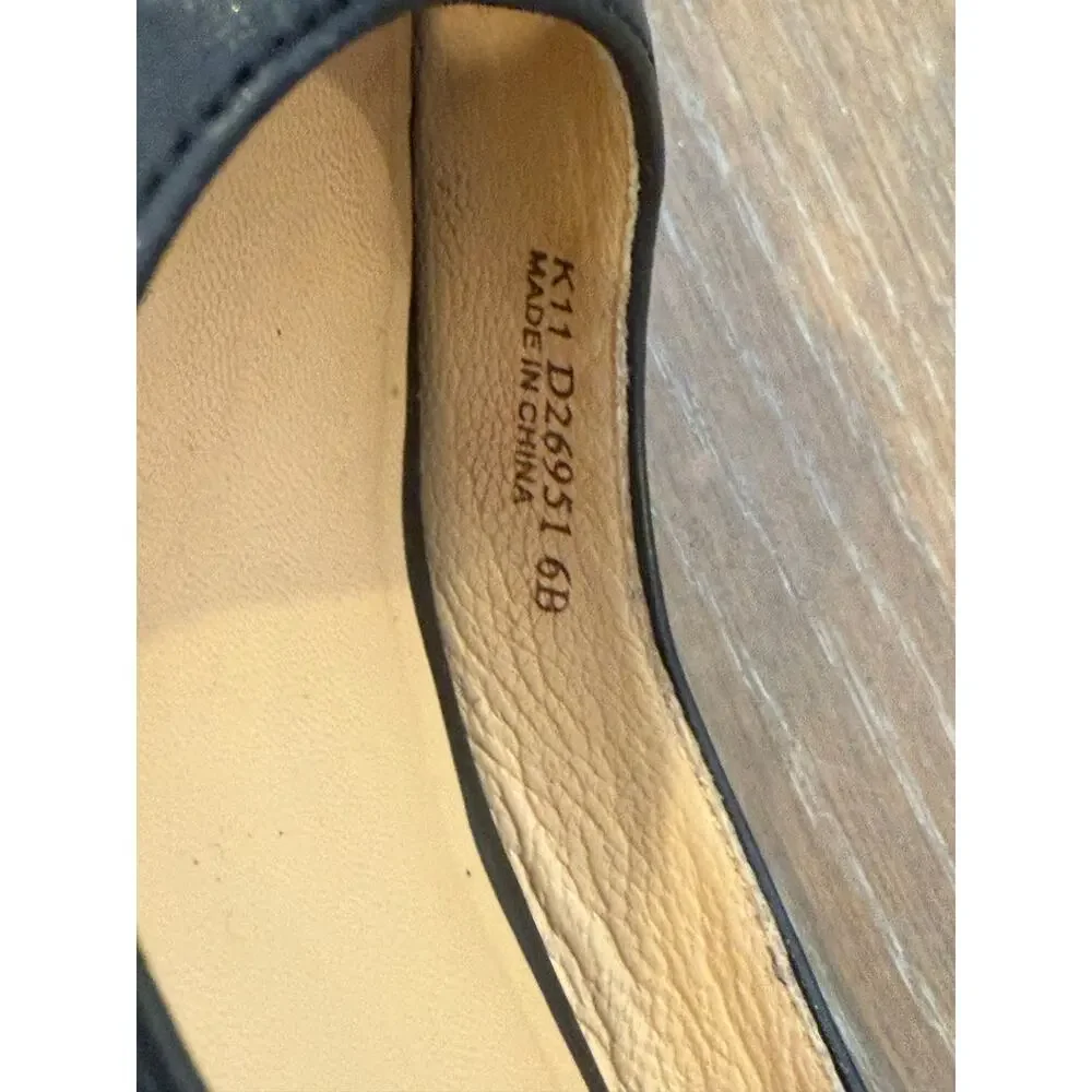 COLE HAAN Black Leather Open Toe Pump Heels Women size 6